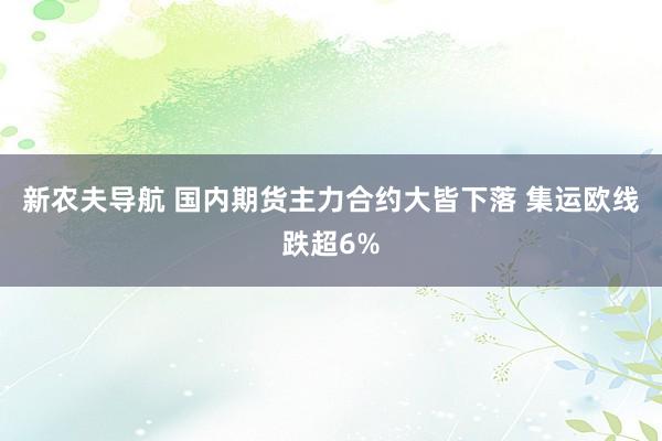 新农夫导航 国内期货主力合约大皆下落 集运欧线跌超6%